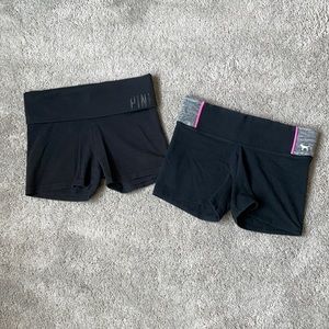 2 VS Pink Yoga Shorts